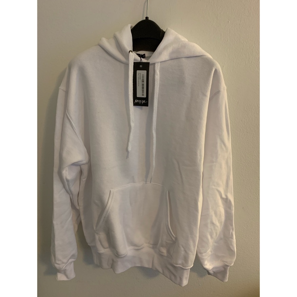 Nasty Gal white hoodie sweatshirt size M
